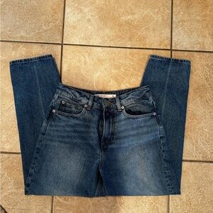 ASOS High Waist Blue Jeans Cropped Straight Leg Casual Size 26